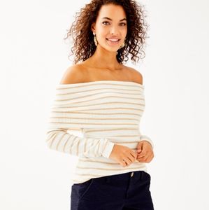 Lilly Pulizter Christin White Gold Off Shoulder